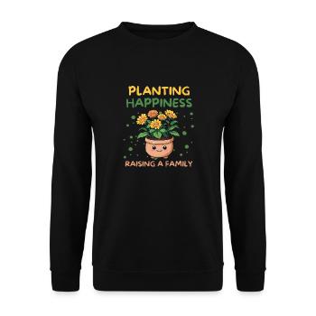 Pleasant Plants Of Amusing Parents Quote - Unisex Sweatshirt - black - Front - Alina (178cm) & Michal (187cm)