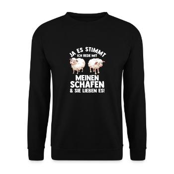 Landwirt Schäfer Bauernhof Schafe - Unisex Pullover - Schwarz - Vorne - Alina (178cm) & Michal (187cm)