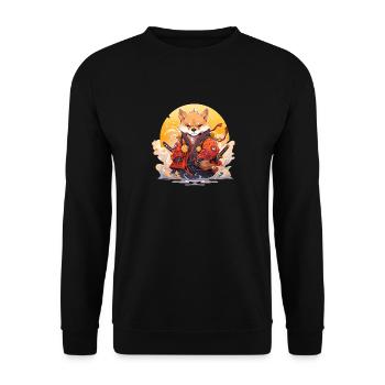 Asia Corki Japanese Samurai Samurai - Unisex Sweatshirt - black - Front - Alina (178cm) & Michal (187cm)