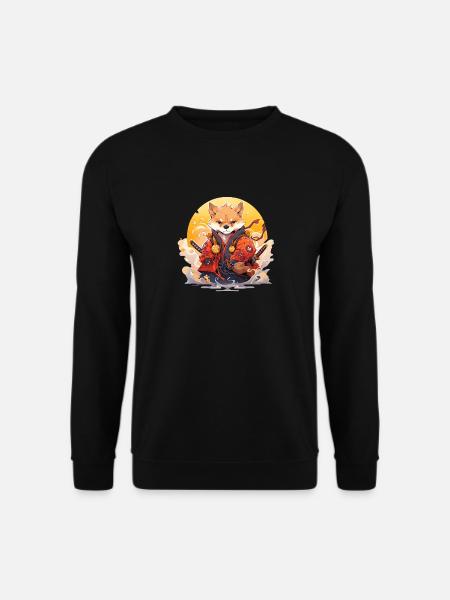 Asien Corki Japanischer Samurais Samurai - Unisex Pullover - Schwarz