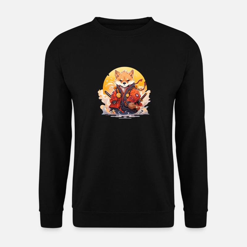 Asien Corki Japanischer Samurais Samurai - Unisex Pullover - Schwarz