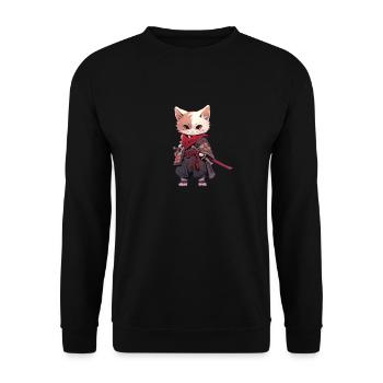 Asia Cat Japanese Samurai Samurai - Unisex Sweatshirt - black - Front - Alina (178cm) & Michal (187cm)