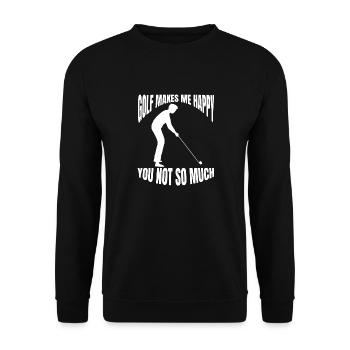 Golfspieler Golfsport Golfplatz Golf Golfverein - Unisex Pullover - Schwarz - Vorne - Alina (178cm) & Michal (187cm)