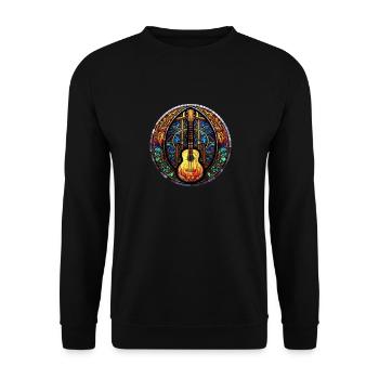 Art du vitrail - Funny Holy Guitar Design - Sweat-shirt Unisexe - noir - Devant - Alina (178cm) & Michal (187cm)