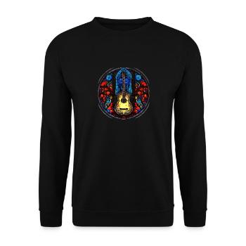 Conception de guitare en mosaïque de verre - Art de guitare unique - Sweat-shirt Unisexe - noir - Devant - Alina (178cm) & Michal (187cm)