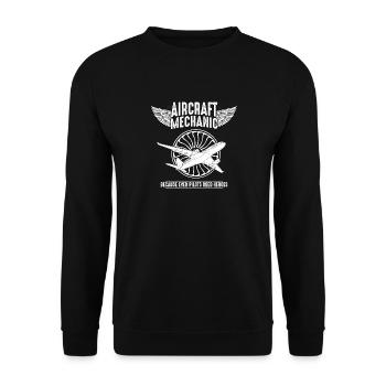 Airplane Mechanic Aviation Technician - Because - Unisex Sweatshirt - black - Front - Alina (178cm) & Michal (187cm)