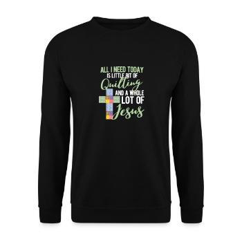 Quilting Whole Lot of Jesus Cross Sewing Quilters - Unisex Sweatshirt - black - Front - Alina (178cm) & Michal (187cm)