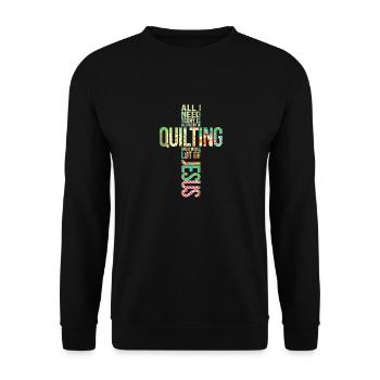 Quilten Whole Lot of Jesus Cross Nähen Quilters - Unisex Pullover - Schwarz - Vorne - Alina (178cm) & Michal (187cm)