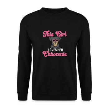 Chiweenie Chien - Sweat-shirt Unisexe - noir - Devant - Alina (178cm) & Michal (187cm)