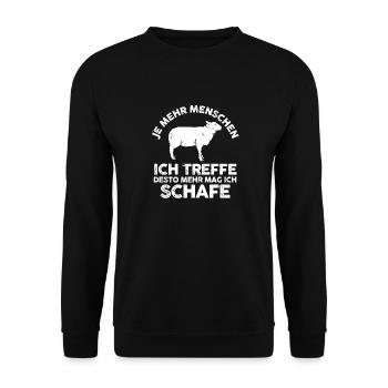 Landwirt Schäfer Bauernhof Schafe - Unisex Pullover - Schwarz - Vorne - Alina (178cm) & Michal (187cm)