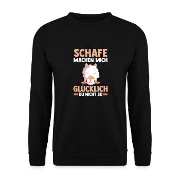 Landwirt Schäfer Bauernhof Schafe - Unisex Pullover - Schwarz - Vorne - Alina (178cm) & Michal (187cm)