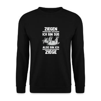 Bauernhof Landwirt Bauer Ziegen - Unisex Pullover - Schwarz - Vorne - Alina (178cm) & Michal (187cm)