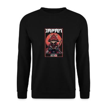 Asia Cat Japanese Samurai Samurai - Unisex Sweatshirt - black - Front - Alina (178cm) & Michal (187cm)