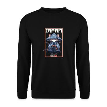 Asia Cat Japanese Samurai Samurai - Unisex Sweatshirt - black - Front - Alina (178cm) & Michal (187cm)