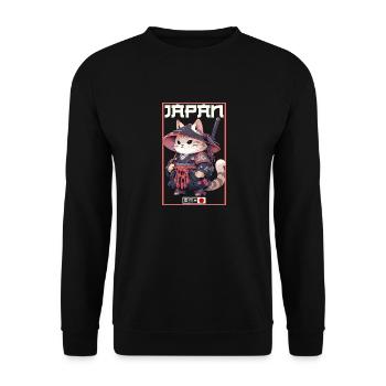 Asia Cat Japanese Samurai Samurai - Unisex Sweatshirt - black - Front - Alina (178cm) & Michal (187cm)