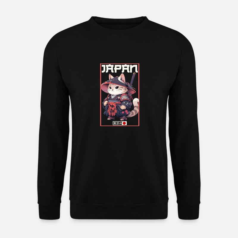 Asia Cat Japanese Samurai Samurai - Unisex Sweatshirt - black