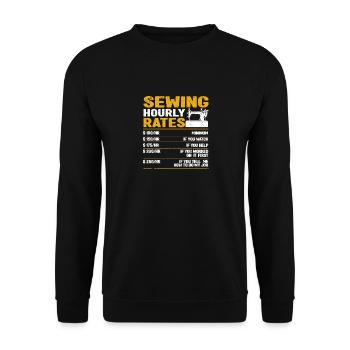 Coudre Taux horaire Funny Sewer Lab Quilting - Sweat-shirt Unisexe - noir - Devant - Alina (178cm) & Michal (187cm)