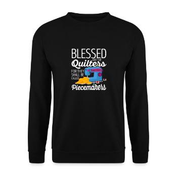 are the quilters - Unisex Sweatshirt - black - Front - Alina (178cm) & Michal (187cm)