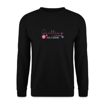 Quilting Skills Loading Funny Sewing Machine - Unisex Sweatshirt - black - Front - Alina (178cm) & Michal (187cm)