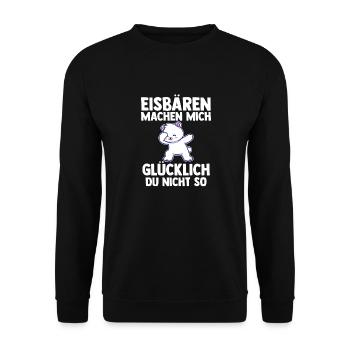 Eisbär Eisbären - Unisex Pullover - Schwarz - Vorne - Alina (178cm) & Michal (187cm)