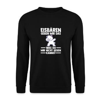 Eisbär Eisbären - Unisex Pullover - Schwarz - Vorne - Alina (178cm) & Michal (187cm)