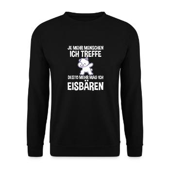 Eisbär Eisbären - Unisex Pullover - Schwarz - Vorne - Alina (178cm) & Michal (187cm)