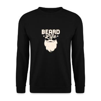 Barbe Vie Visage Pilosité Homme Barbu - Sweat-shirt Unisexe - noir - Devant - Alina (178cm) & Michal (187cm)