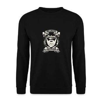 barbu encré impressionnant pilosité faciale homme barbu - Sweat-shirt Unisexe - noir - Devant - Alina (178cm) & Michal (187cm)