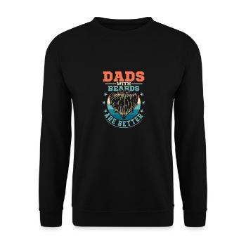 Les papas avec des barbes sont mieux barbus homme facial hai - Sweat-shirt Unisexe - noir - Devant - Alina (178cm) & Michal (187cm)