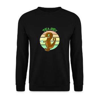 Thé Rex Tyrannosaurus Dinosaure Thé Oolong - Sweat-shirt Unisexe - noir - Devant - Alina (178cm) & Michal (187cm)