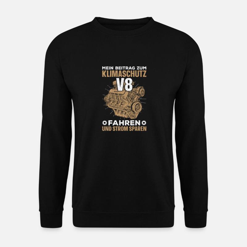 Mein Beitrag zum Klimaschutz V8 Fahren - Unisex Pullover - Schwarz