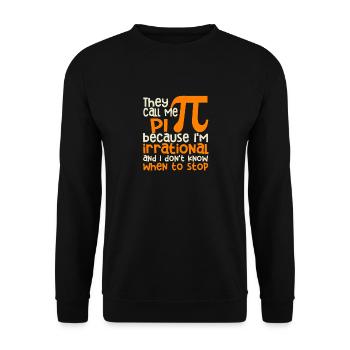 Ils m’appellent Pi Symbol Irrational Math Pi Day - Sweat-shirt Unisexe - noir - Devant - Alina (178cm) & Michal (187cm)