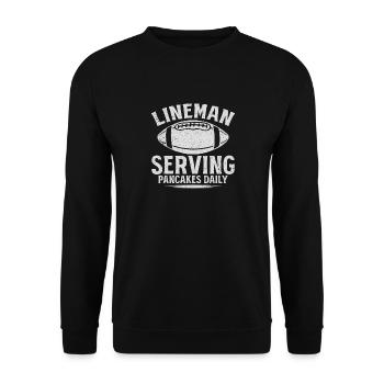 Lineman Serving Pancakes Daily American Football - Unisex Pullover - Schwarz - Vorne - Alina (178cm) & Michal (187cm)