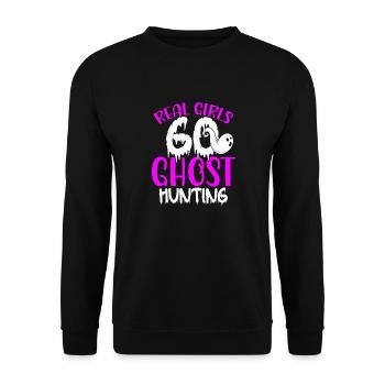 Real Girls Go Ghost Hunting Halloween - Unisex Pullover - Schwarz - Vorne - Alina (178cm) & Michal (187cm)