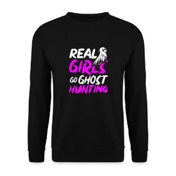 De vraies filles partent à la chasse aux fantômes à Halloween - Sweat-shirt Unisexe - noir - Devant - Alina (178cm) & Michal (187cm)
