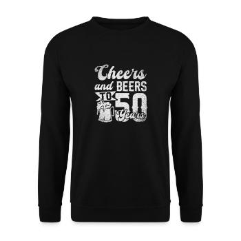 Cheers And Beers To Fifty Years Birthday - Unisex Sweatshirt - black - Front - Alina (178cm) & Michal (187cm)
