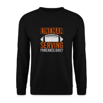Lineman Serving Pancakes Daily American Football - Unisex Pullover - Schwarz - Vorne - Alina (178cm) & Michal (187cm)
