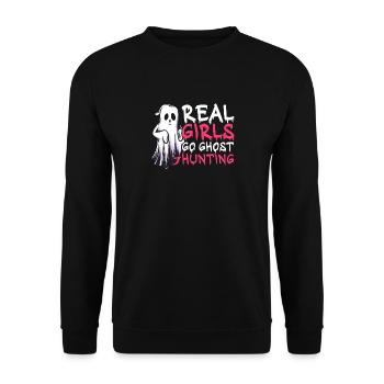 De vraies filles vont à la chasse aux fantômes Halloween - Sweat-shirt Unisexe - noir - Devant - Alina (178cm) & Michal (187cm)