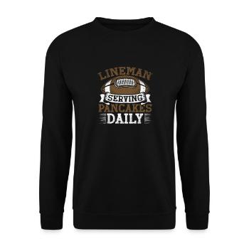 Lineman Serving Pancakes Daily American Football - Unisex Pullover - Schwarz - Vorne - Alina (178cm) & Michal (187cm)