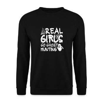 De vraies filles partent à la chasse aux fantômes à Halloween - Sweat-shirt Unisexe - noir - Devant - Alina (178cm) & Michal (187cm)