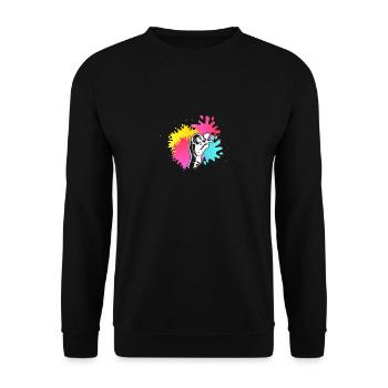 Paintball Femme Fille Éclaboussure de couleur Splash - Sweat-shirt Unisexe - noir - Devant - Alina (178cm) & Michal (187cm)