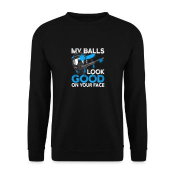 Mes couilles ont fière allure sur votre désir de visage - Sweat-shirt Unisexe - noir - Devant - Alina (178cm) & Michal (187cm)