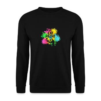 Eat Paint Splatter Funny Paintball Lover - Unisex Sweatshirt - black - Front - Alina (178cm) & Michal (187cm)