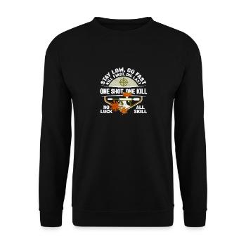 Stay Low Go Fast Lustige Paintball Spieler Paint - Unisex Pullover - Schwarz - Vorne - Alina (178cm) & Michal (187cm)