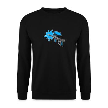 Paintball Gun Silhouette Airsoft Fan Painting - Unisex Sweatshirt - black - Front - Alina (178cm) & Michal (187cm)