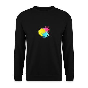 Paintball Farbe Splatter Splash Airsoft Spieler - Unisex Pullover - Schwarz - Vorne - Alina (178cm) & Michal (187cm)