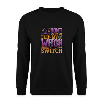 Don't make me Flip my Witch Switch - Halloween - Unisex Sweatshirt - black - Front - Alina (178cm) & Michal (187cm)