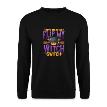 Don't make me Flip my Witch Switch - Halloween - Unisex Sweatshirt - black - Front - Alina (178cm) & Michal (187cm)