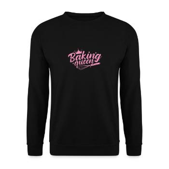 Baking Queen Pastry Cake - Unisex Sweatshirt - black - Front - Alina (178cm) & Michal (187cm)