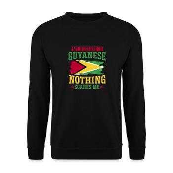Guyana Flag Guyanese Guyana - Unisex Sweatshirt - black - Front - Alina (178cm) & Michal (187cm)